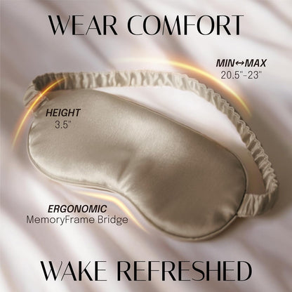 OLESILK 100% Mulberry Silk Sleep Mask for Women - Zero-Pressure Blackout