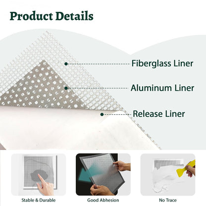 Drywall Repair Kit 12 x 12 Inch Drywall Patch Kit Large Hole (5Pcs) Wall Patch Repair Kit for Ceiling Large Holes Heavy Duty Extended Self-Adhesive Mesh Dry Wall Patches Kits with Scraper Sandpaper