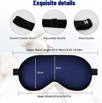 Silk Sleep Mask, Blackout Eye Mask for Sleeping with Adjustable Strap
