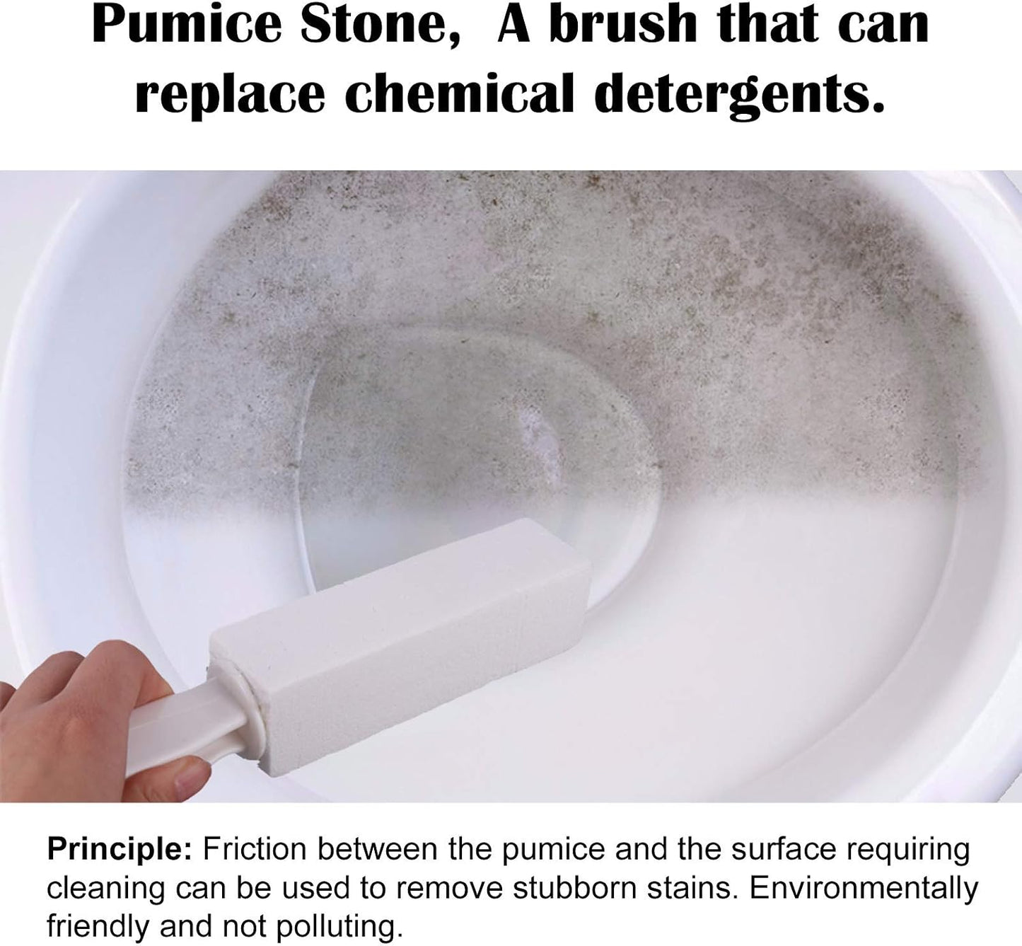3 Pack Pumice Stone for Toilet Bowl Cleaning with Handle, Scouring Stick Remove Toilet Bowl Hard Water Rings, Calcium Buildup and Rust for Cleaning Toilet, Bathroom, Kitchen Sink, Grill (Gray)