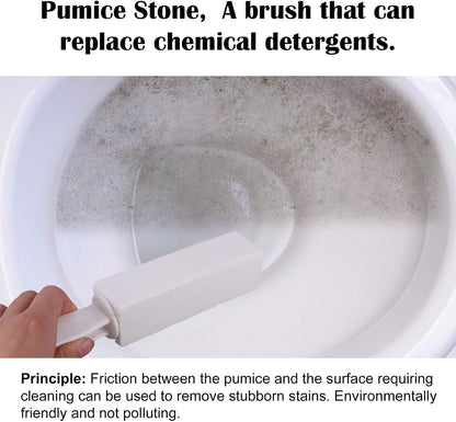 3 Pack Pumice Stone for Toilet Bowl Cleaning with Handle, Scouring Stick Remove Toilet Bowl Hard Water Rings, Calcium Buildup and Rust for Cleaning Toilet, Bathroom, Kitchen Sink, Grill (Gray)