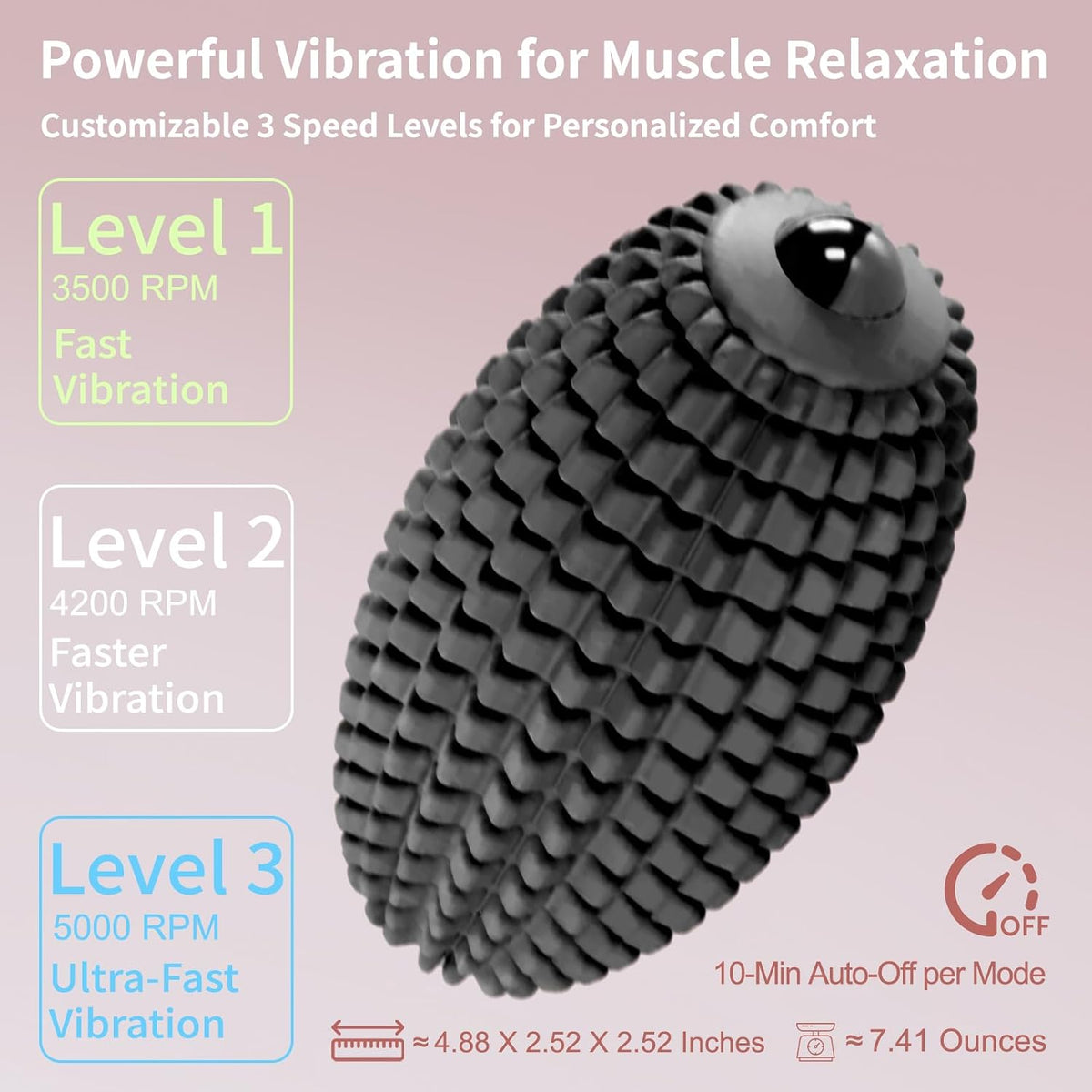 Vibrating Massage Ball for Plantar Fasciitis, Silicone Trigger Point, Myofascial Massage Ball, Deep Tissue Roller for Back, Shoulder, Foot, Muscle Recovery, Hip & Psoas Release Tool (Blue)