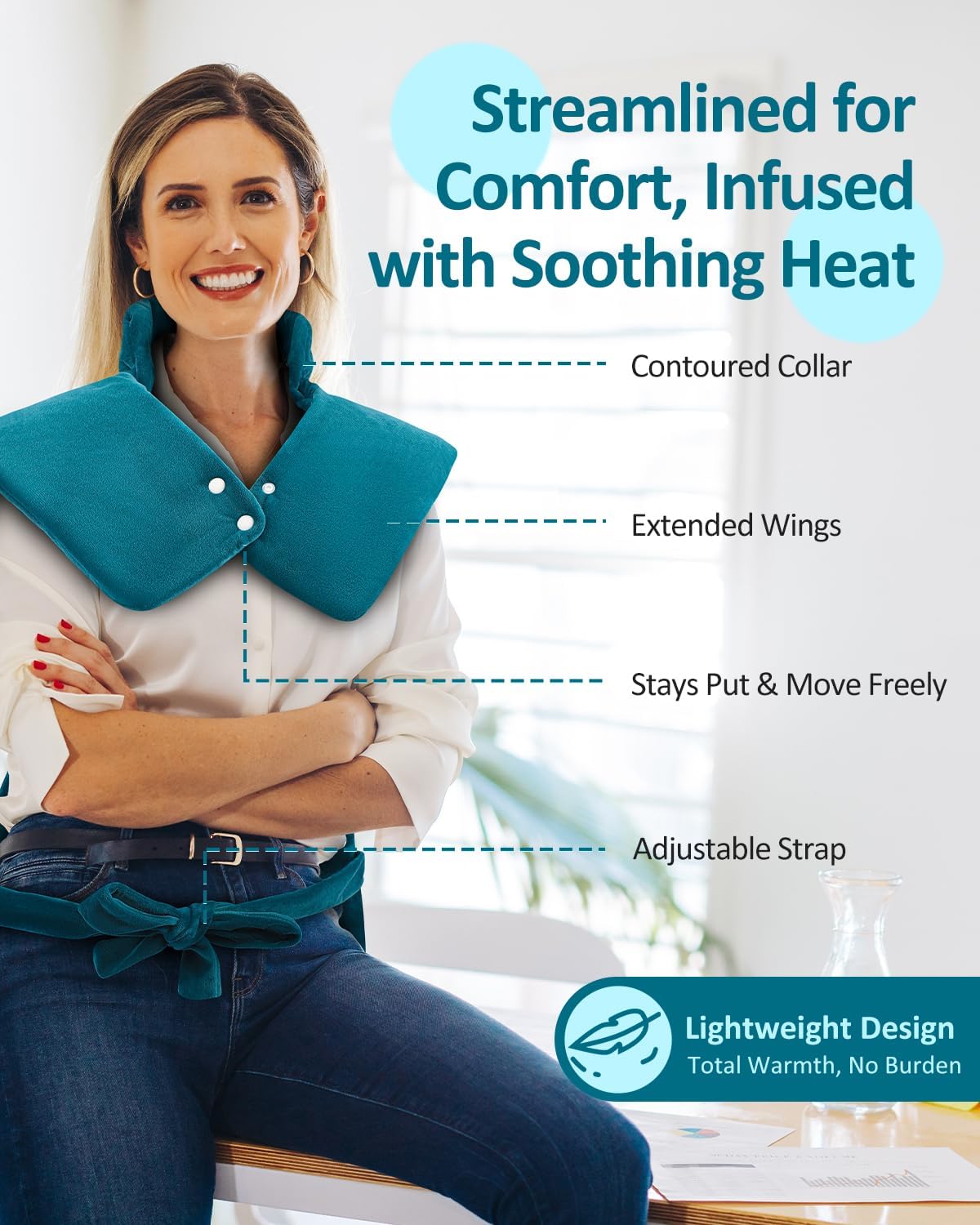 Heating Pad for Neck Shoulders Back, Upgraded PTC+NTC Even Heating, Versatile Electric Heated Neck Wrap for Full-Body Relax, Birthday Gifts for Women Men Mom Dad Wife Husband, ETL Safety Certified