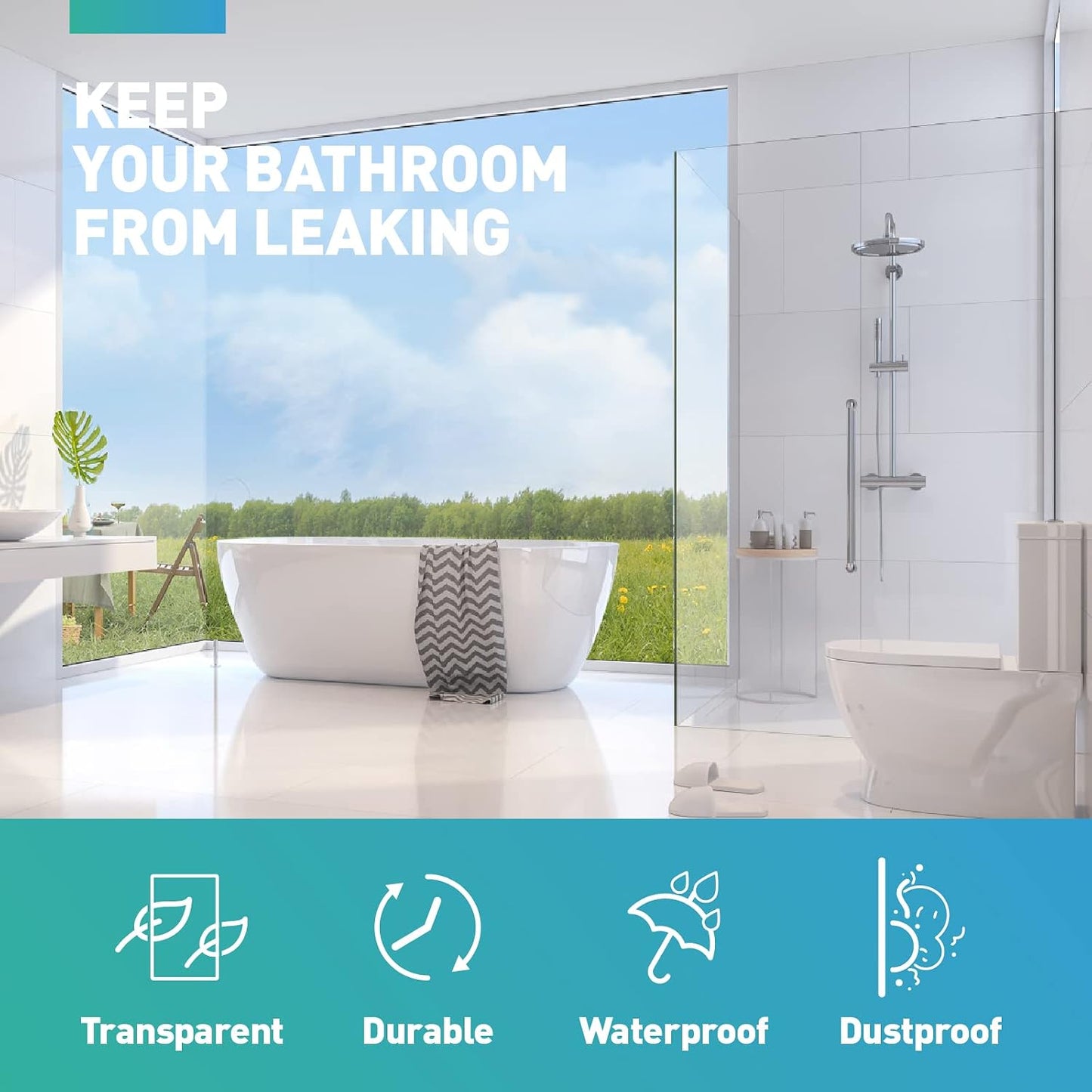Shower Door Bottom Seal,2 PCS 3/8" X 36" | Door Sweep for 3/8 Inch Glass,Frameless Glass Door Seal Strip to Seal 11mm Gap,Stop Shower Leaks and Create a Water Barrier