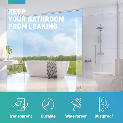 Shower Door Bottom Seal,2 PCS 3/8" X 36" | Door Sweep for 3/8 Inch Glass,Frameless Glass Door Seal Strip to Seal 11mm Gap,Stop Shower Leaks and Create a Water Barrier