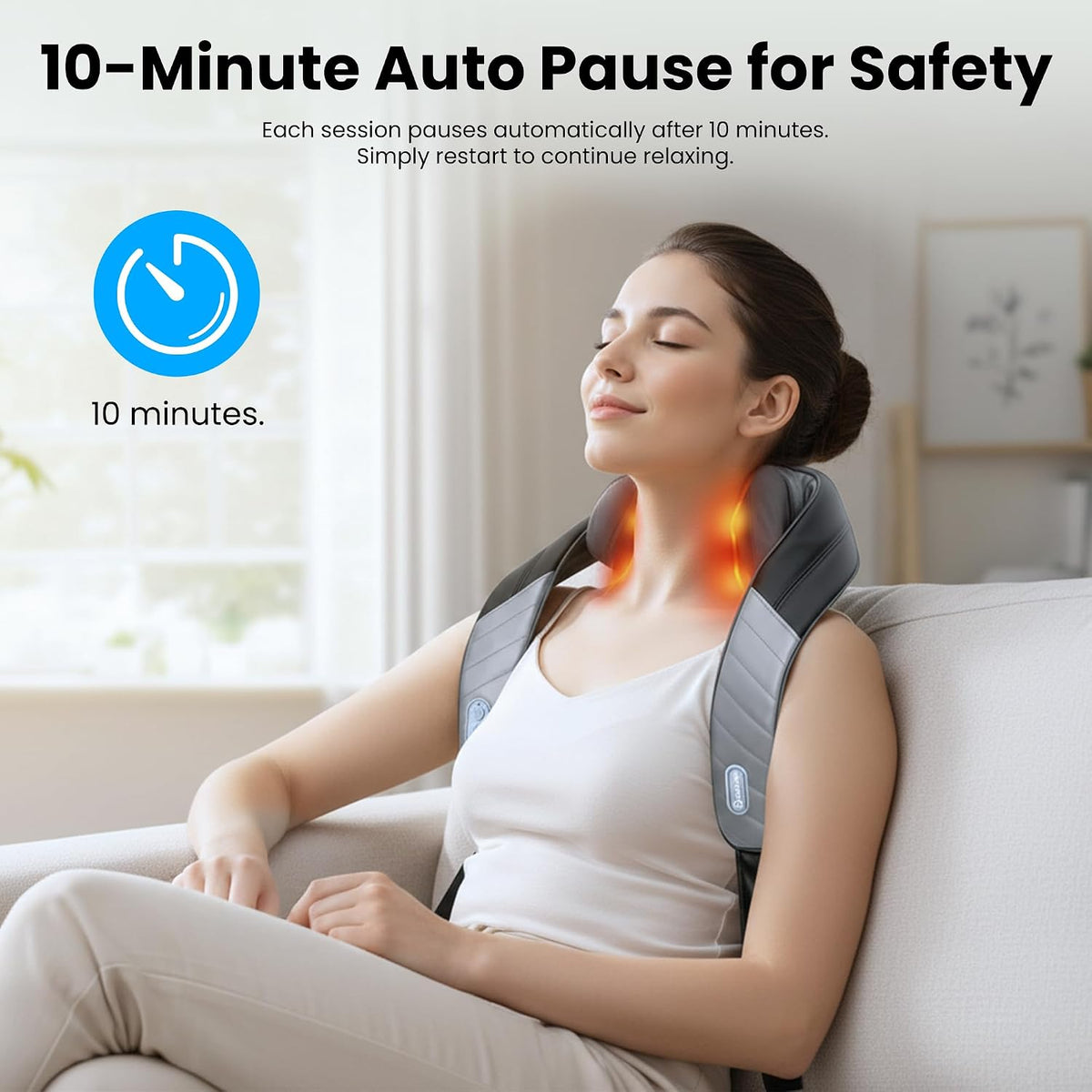 COMFIER Shiatsu Neck and Shoulder Massager with Heat,White Elephant Gifts for Adults,4D Deep Kneading Massage Pillow with Heat, Back Massager, Pillow Massage,Jet Black