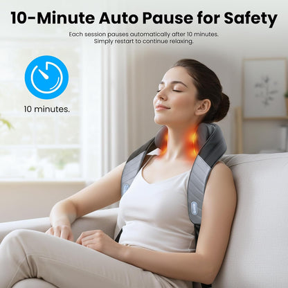 COMFIER Shiatsu Neck and Shoulder Massager with Heat,White Elephant Gifts for Adults,4D Deep Kneading Massage Pillow with Heat, Back Massager, Pillow Massage,Jet Black