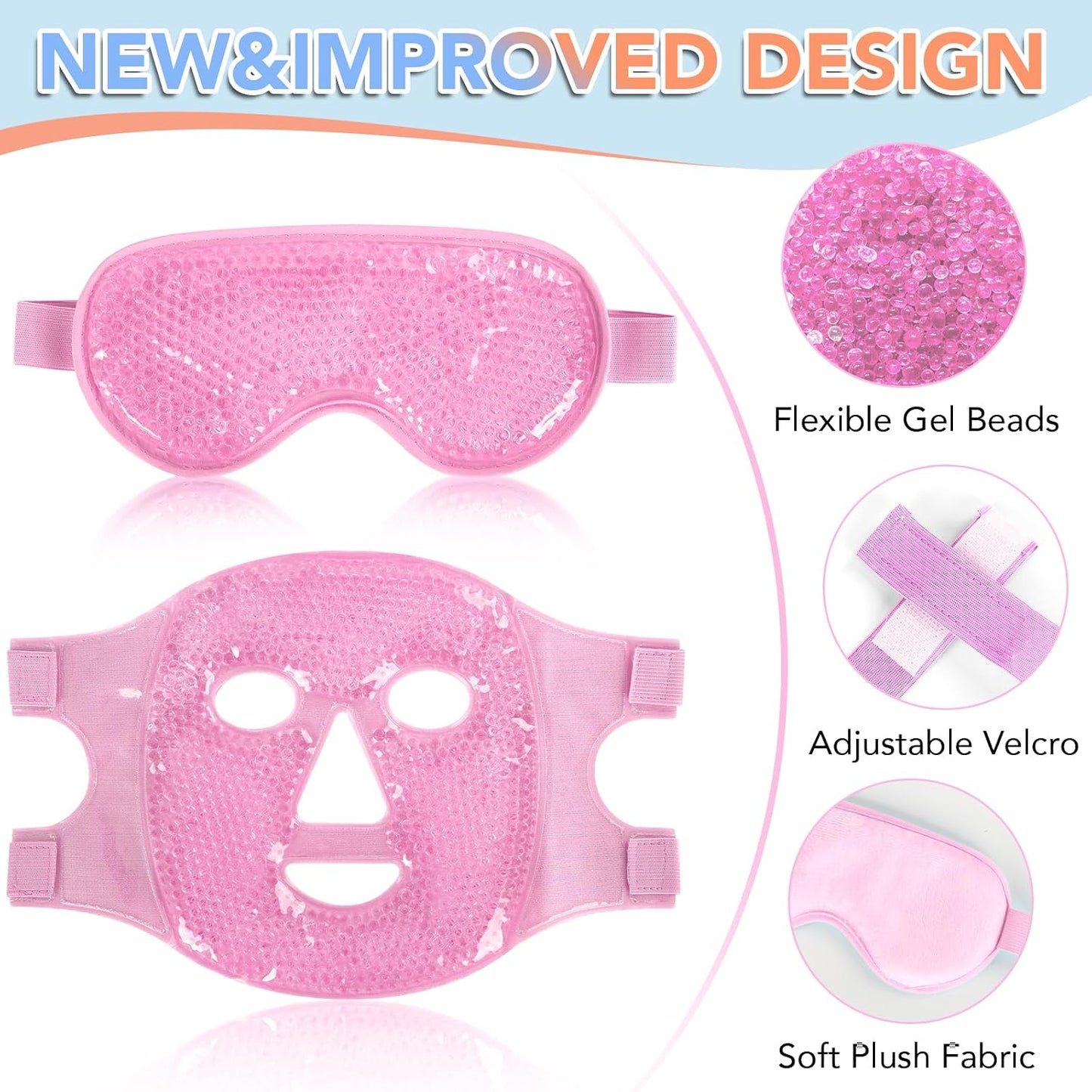 XPCARE Colding Ice Face Mask and Cooling Eye Mask for Puffy Eyes & Migraine Relief, Gel Eye Mask, Cool Face Masks for Dark Circles, Eye Surgery, Sleeping, Pressure, Headaches, Skin Care