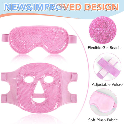 XPCARE Colding Ice Face Mask and Cooling Eye Mask for Puffy Eyes (Blue)