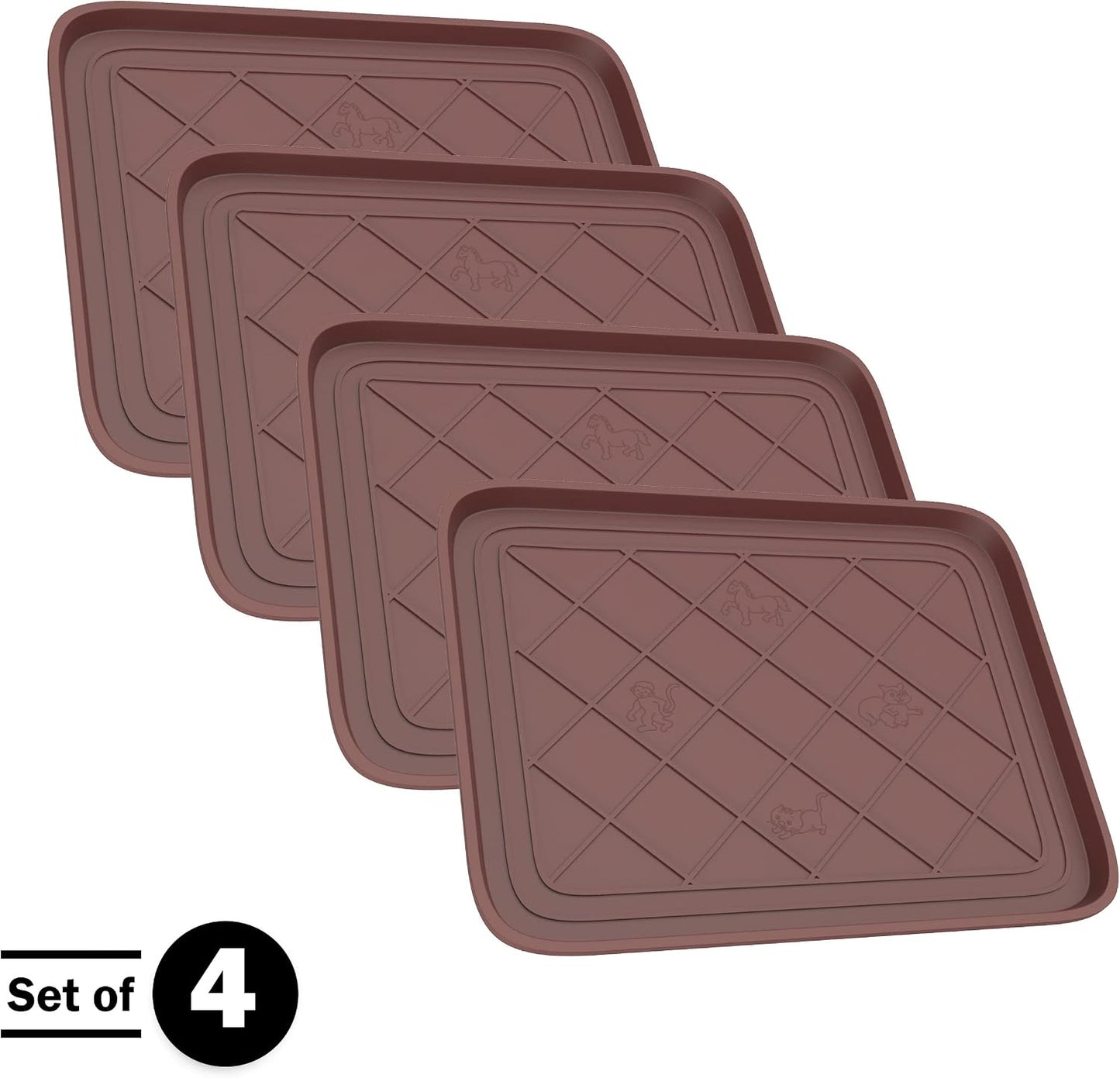 All-Weather Boot Tray - Water-Resistant Plastic Mud Pan, Pet Food Tray, and Outdoor or Indoor Shoe Mat for Entryway by Stalwart (Black)