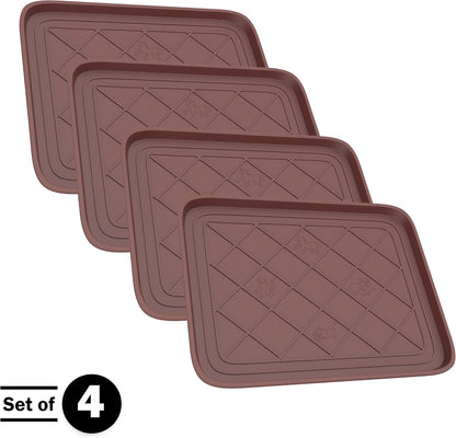 All-Weather Boot Tray - Water-Resistant Plastic Mud Pan, Pet Food Tray, and Outdoor or Indoor Shoe Mat for Entryway by Stalwart (Black)