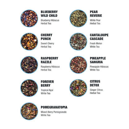 Tiesta Tea - Top 8 Favorites Sampler Set, Loose Leaf, Up to 80 Cups | High to No Caffeine, Hot & Iced, Tea Variety Pack with Green, Herbal, & Black, 8 Sample Pouches