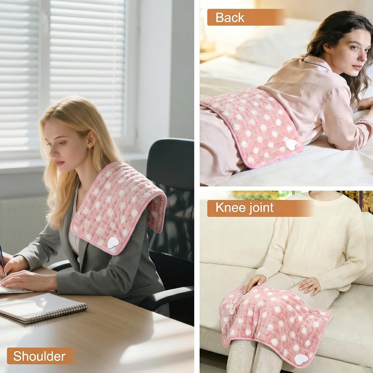 Electric Heating pad for Back Neck Shoulder Knee Arms Legs- Electric Heat Pads with 6 Heat Settings & Auto Shut Off Heat Heating Pad for Birthday Mother Father Girl Men Women