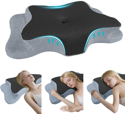 CHxxy Memory Foam Pillows, Cervical Pillow for Neck & Shoulder Pain Relief
