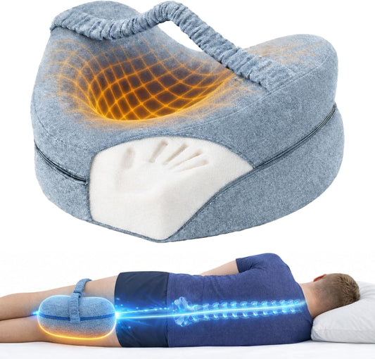 2026 Upgraded Leg Pillow for Side Sleeping with Strap, Knee Pillow Between Legs for Nighttime Sleep, Sciatica Support for Lower Back, Knees, Joints & Spine, Post-Surgery Alignment Pillow