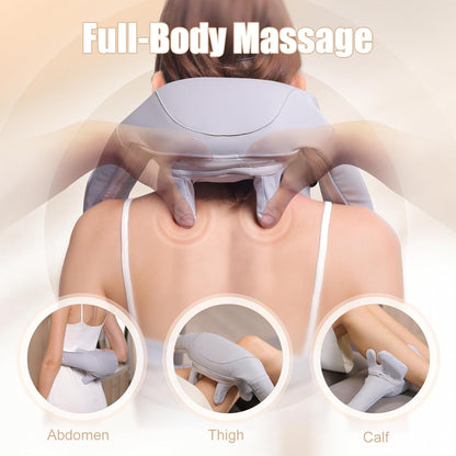 Shiatsu Back and Neck Massager, Cordless Shoulder Massager with Heat, Electric Deep Tissue 3D Kneading Massage Pillow for Shoulder, Leg, Body Muscle Pain Relief, Gifts for Men Women