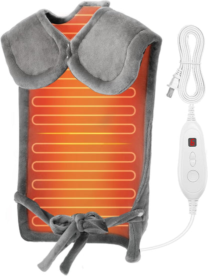 DAILYLIFE Heating Pad for Neck and Shoulders and Back, Electric Heating Pad for Back Pain Relife, 6 Heating Settings, UL Certified with Overheating Protection and Machine Washable, 26"x35", Gray