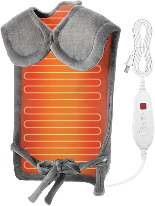DAILYLIFE Heating Pad for Neck and Shoulders and Back, Electric Heating Pad for Back Pain Relife, 6 Heating Settings, UL Certified with Overheating Protection and Machine Washable, 26"x35", Gray
