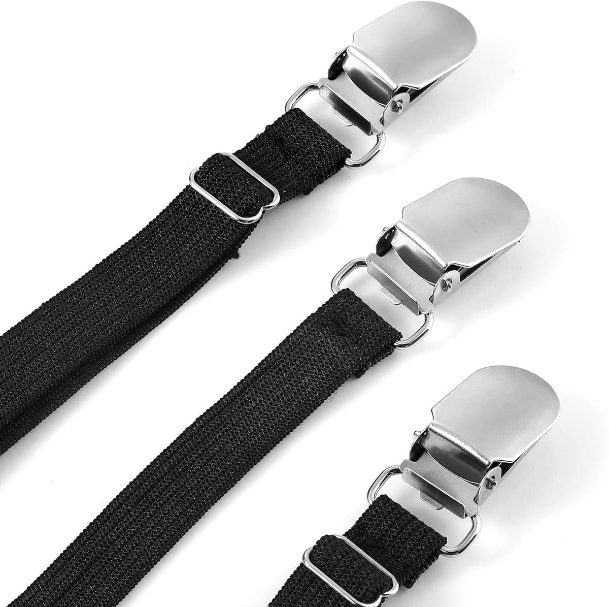 Boao 24 Pcs Bed Sheet Clips Straps Heavy Duty Adjustable Fasteners Elastic Fitted Bed Holder Mattress Corner Sheet Fasteners for Home Room Couch Supplies(White,8-12inch)