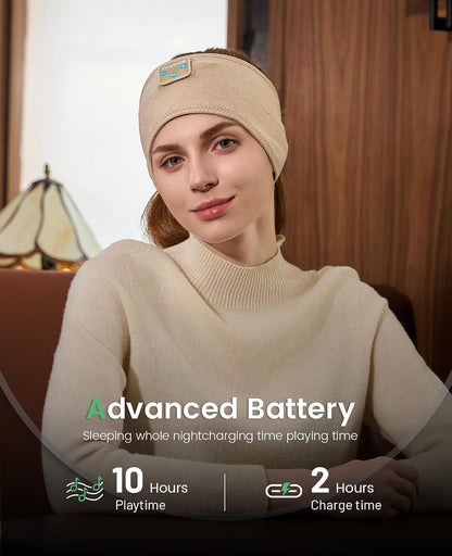 Perytong Sleep Headphones Bluetooth 5.4 Headband, Wireless Sleep Headphones for Side Sleepers - Sleeping Headband with Ultra-Thin Speaker Microphone Handsfree Gift Ideas for Women Men