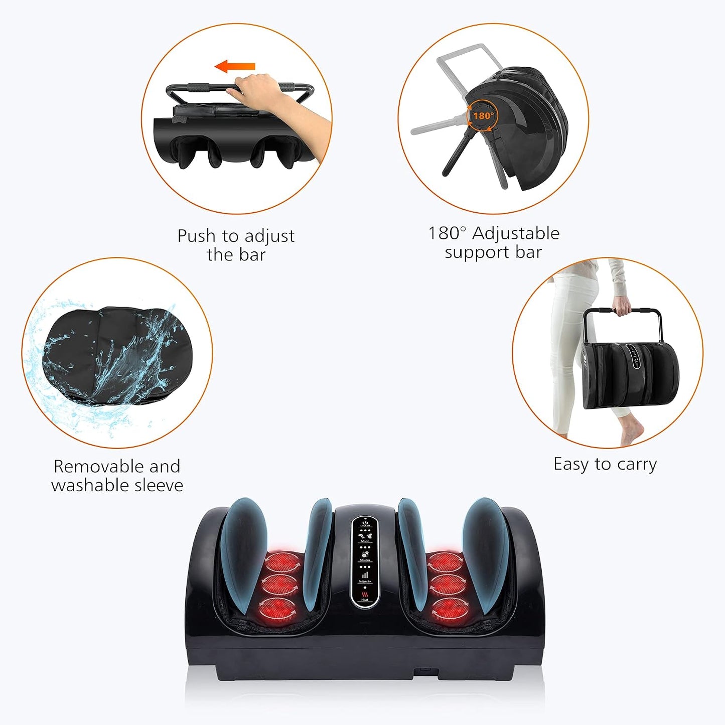 Snailax Foot Rest Under Desk at Work, Heated Under Desk Foot Stool with Double Layer Adjustable Height, Feet Warmer with Vibration Massage, Ergonomic Gaming Home Footstool for Lumbar Back Knee Pain