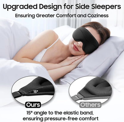 Sleep Mask - Total Blackout 3D Sleeping Mask, Super Lightweight & Silky Soft Eye Mask for Sleeping, Fully Adjustable Fit for Home, Office, Traveling, Meditation, Yoga, Pink, Mothers Day Gifts