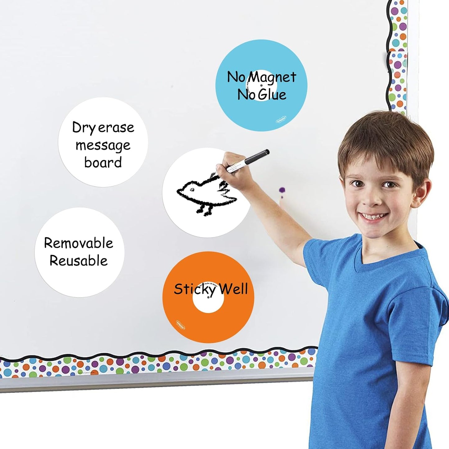 SVNOOC Dry Erase Stickers for Whiteboard Desk Refrigerator Home Office 4x6 in, Reusables Labels for Storage Bins (6 Pack)