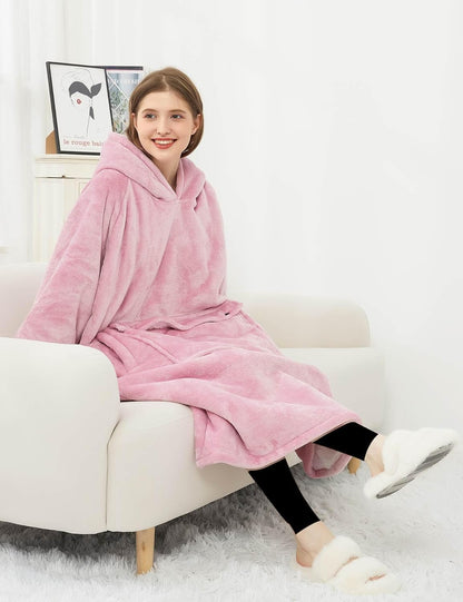 Wearable Blanket Hoodie for Adults With Pocket Strawberry Hoodie | Sherpa, Fuzzy Blanket Hoodie, Oversized Sweatshirt Blanket, Kangaroo Pouch, Cute Birthday Gifts for Sister, Cute Stuff