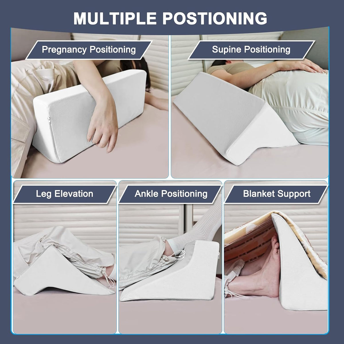 Blanket Lifter for Feet – Bed Sheet Raiser, Post-Surgery Foot Elevation Pillow with Removable Washable Cover – Leg, Knee & Ankle Pain Relief for Arthritis, Neuropathy & Recovery (White)