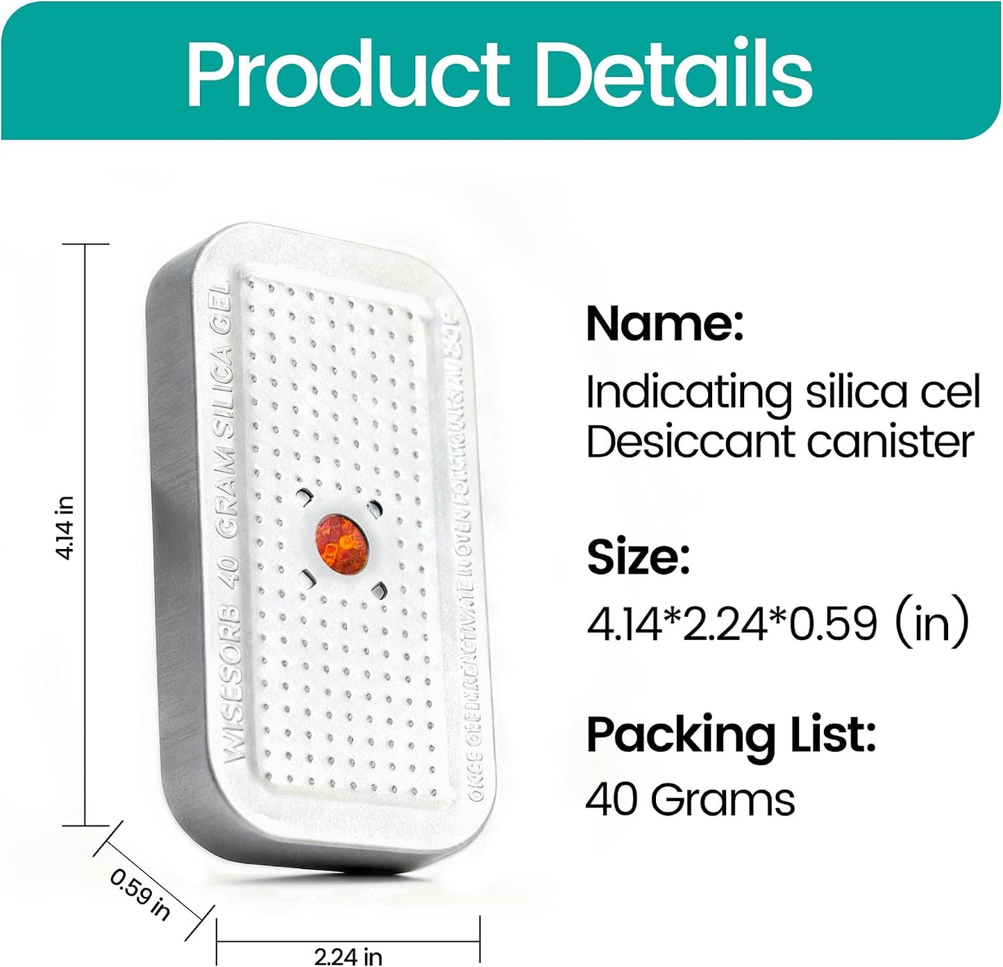 Wisesorb 500g 2pcs Rechargeable Car Dehumidifier Moisture Absorbers Bags, Reusable Desiccant Color Indicating Silica Gel Packets, Microwave Reactivated Visible Desiccant Packs for Car Closet Basement