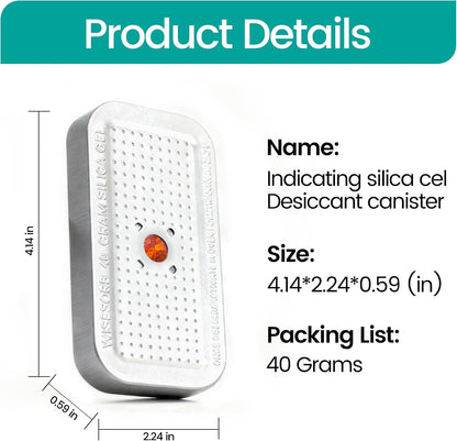 Wisesorb 500g 2pcs Rechargeable Car Dehumidifier Moisture Absorbers Bags, Reusable Desiccant Color Indicating Silica Gel Packets, Microwave Reactivated Visible Desiccant Packs for Car Closet Basement