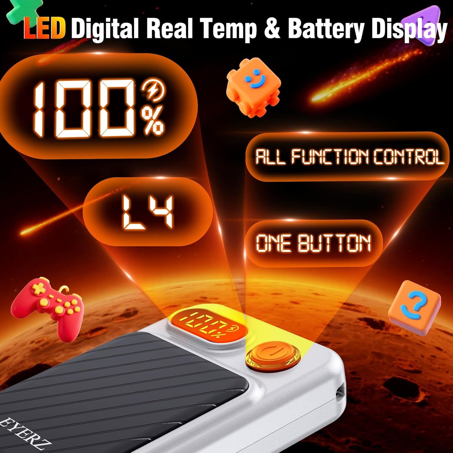 Electric Hand Warmers Rechargeable 2 Pack, Magnetic AI Hand Warmers with LED Display & 4 Levels, Portable Pocket Heater, Gifts for Christmas, Camping, Golf, Raynauds, Hunting, Women & Men