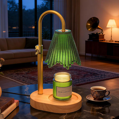 Flower Candle Warmer Lamp,Adjustable Timer & Dimmer(Black2) | Adjustable height fits jars. Timer & dimmer safe melt. 2 bulbs & heat-proof base. Perfect for bedroom, office, or gifting.
