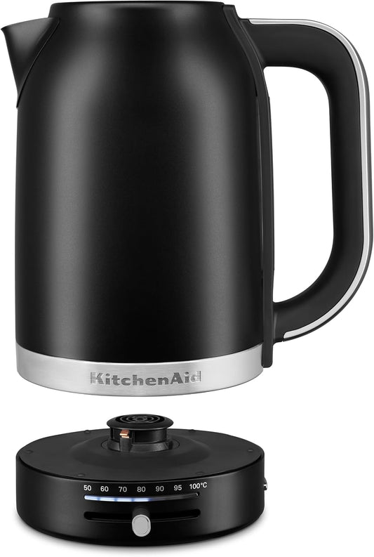 KitchenAid 1.7L Electric Kettle, Temp Control KEK1701, Juniper | Automatic Shut Off After Boiling, Variable Temperature Control, Removable and Washable LimeScale Filter