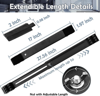 Extendable Furniture Appliances Rollers, Mover Tools for Moving, Black | 24 Roller & Brake Equipment for Heavy Washing Machine Refrigerator for Mobile Wheels Strong Base Stand Hold Up to 660 lb