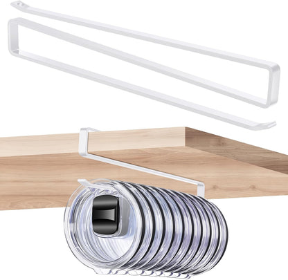 2 Pack Tumbler Lid Organizer, Flat Wire Cup Lid Storage Rack, Black | Carbon steel, slide-on design, fits 0.39 in or wider drink openings and shelves up to 0.90 in, no drilling or adhesive