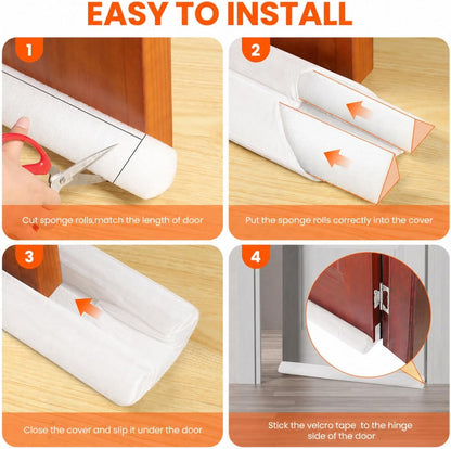 GDHOMM Door Draft Stopper for Bottom of Doors Weather Stripping Door Gap Filler Soundproof Size Adjustable 30"-36", Gray
