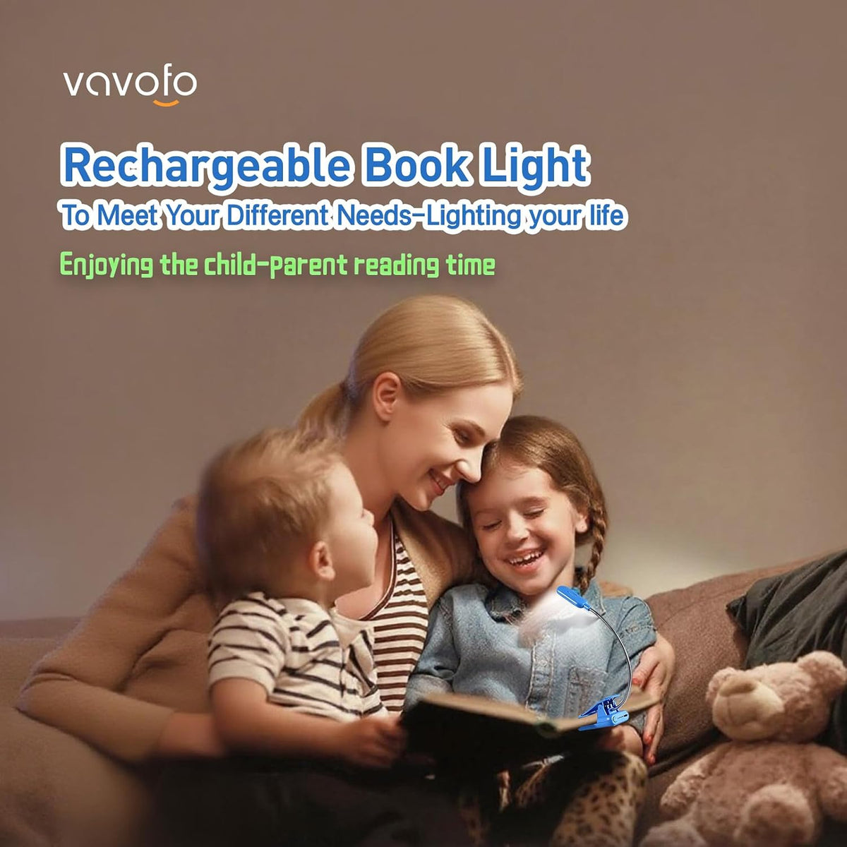 VAVOFO Rechargeable Reading Light, Clip on Book Light for Reading in Bed