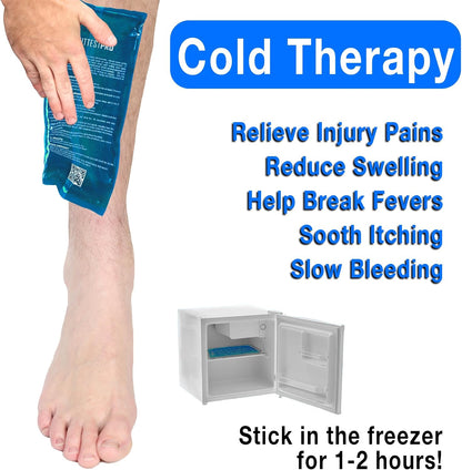 Fittest Pro Ankle Ice Pack Wrap for Swelling, Ice Pack for Injuires Reusable Cold Pack Wrap Hot Cold Therapy Ankle Ice Wrap for Sprained Ankles, Achilles Tendonitis