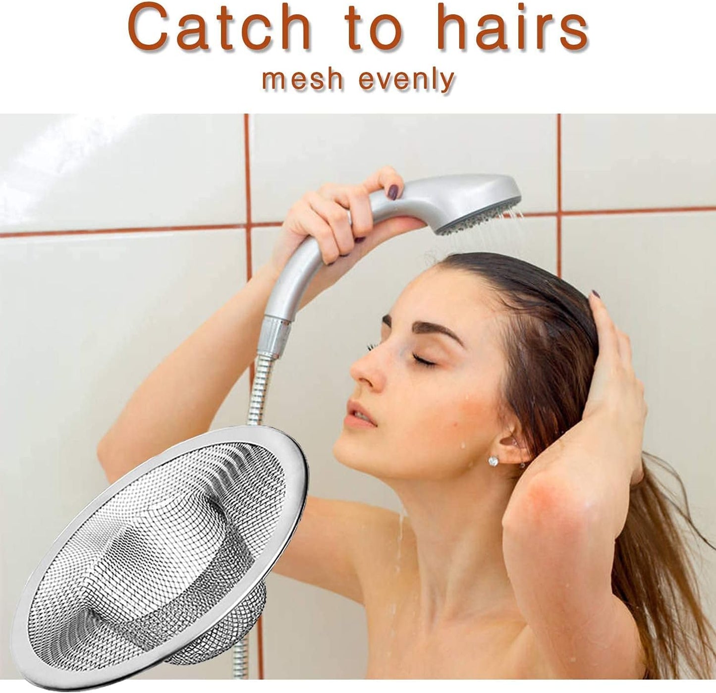 2pcs Heavy Duty Stainless Steel Slop Basket Filter Trap, 2.75" Top / 1" Mesh Metal Sink Strainer Shower Drain Hair Catcher for Kitchen Bathroom Bathtub Wash Basin Floor Balcony Drain Hole, Utility