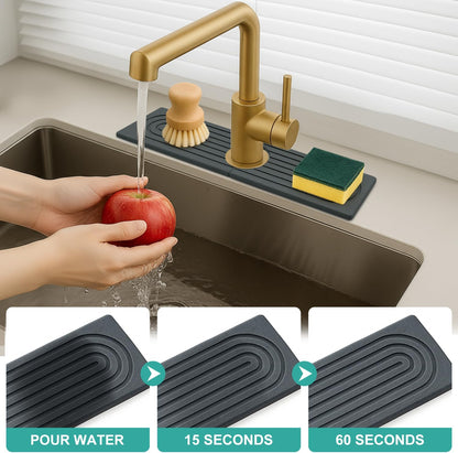 Fast Dry Stone Faucet Mat for Bathroom Sink Kitchen Counter Marble Trays | Small Diatomite Sink Splash Guard White Absorbent Tray Counter Quick Drying Stone Kitchen Diatomaceous Earth Around Faucet