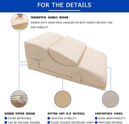 Adjustable Height Leg Elevation Pillow,Removable Knee Insert for Recovery