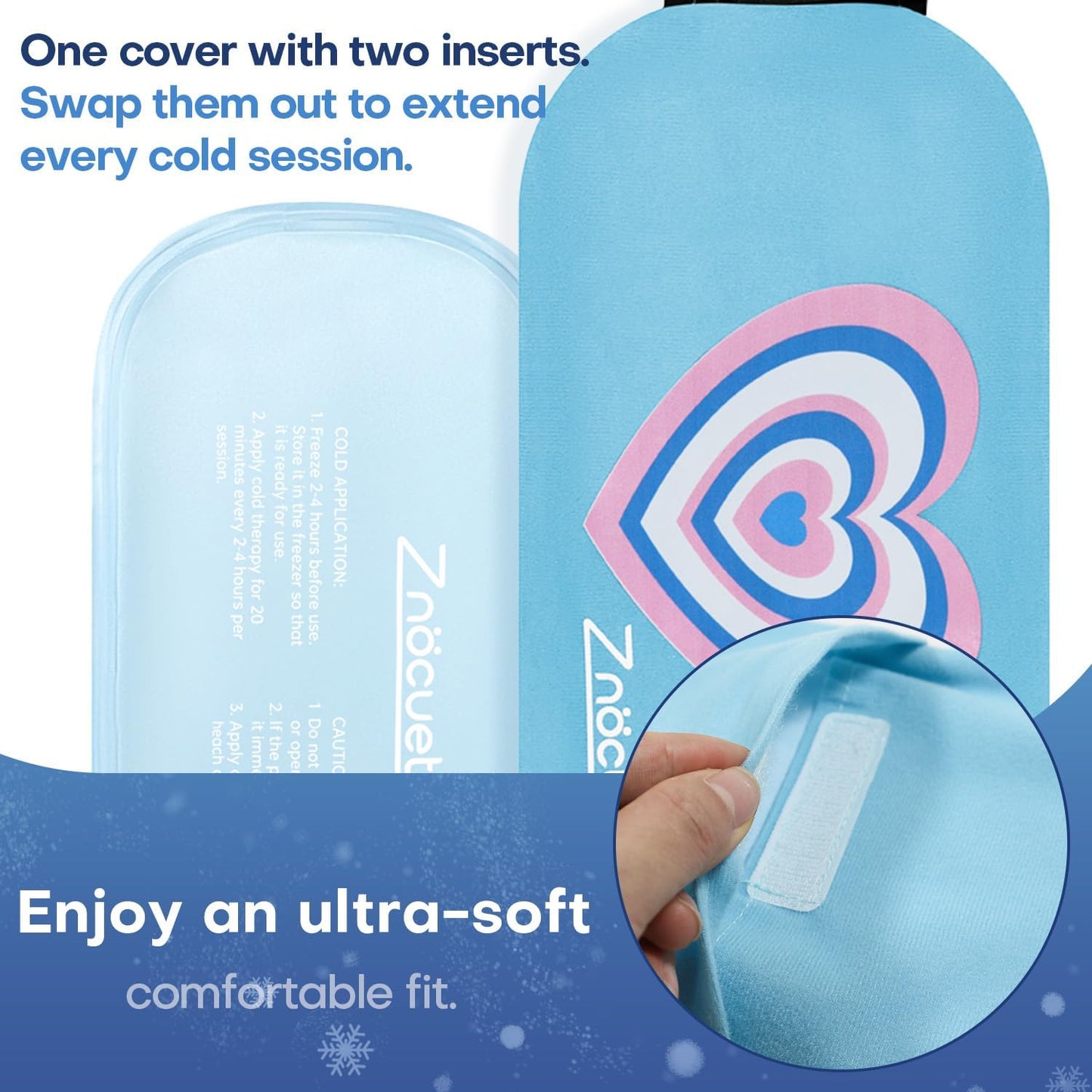 Gel Ice Packs for Injuries Reusable 2 Packs Hot Cold Gel Wrap with Strap | for Pain Relief Swelling Shoulder Rotator Cuff Back Hip Ankle Knee C-Section & Postpartum Recovery,10x5.5 Inch, Pink