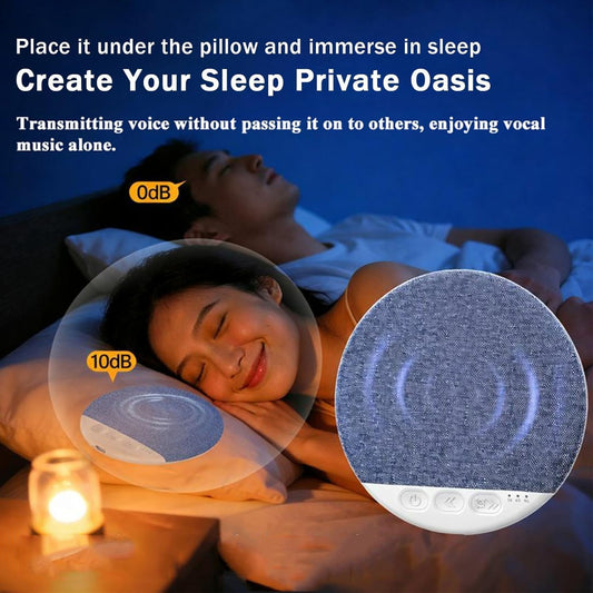 Pillow Speaker for Sleeping, Ultra-Thin Bluetooth Sleep Speaker Under Pillow for Side Sleepers, 7-Day Battery Life, Private Bedtime Audio with Auto-Off Timer, Blue