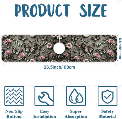 Faucet Mat for Kitchen Sink Absorbent Splash Guard Bathroom 23.5"X5.5"