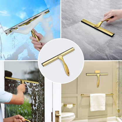 Hiware All-Purpose Shower Squeegee for Shower Doors, Bathroom, Window and Car Glass - Stainless Steel, 10 Inches