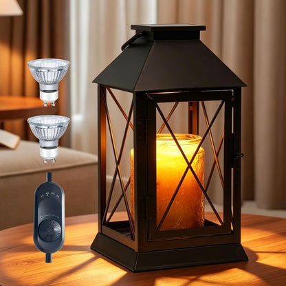 Candle Warmer Lamp with Timer, Farmhouse Rustic Lantern