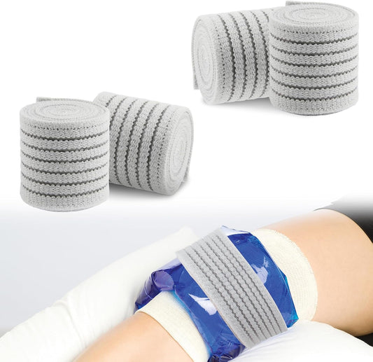 4Pack Elastic Ice Pack Straps,35.5" x 2" Reusable Fastening Bands