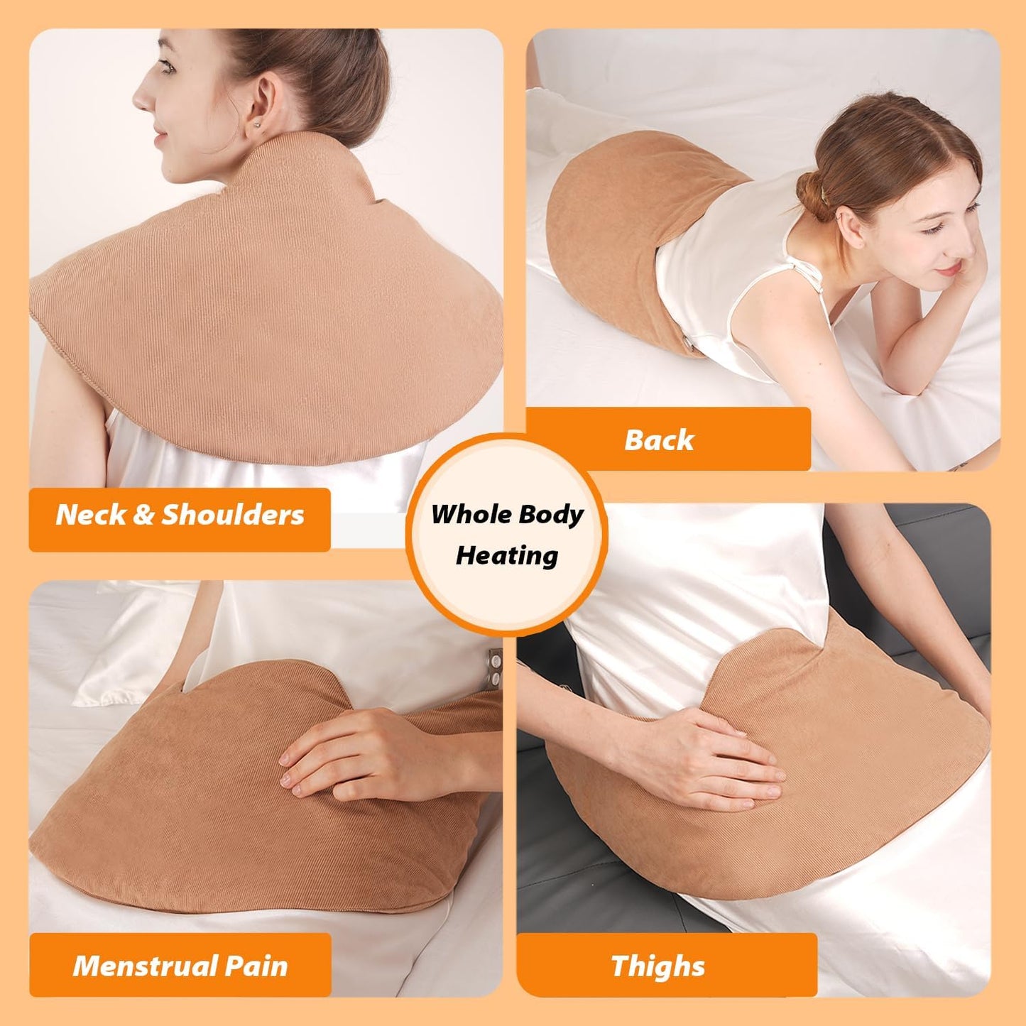 Large Heating Pad for Neck and Shoulders and Back, Over-Heat Protection Neck Shoulder Heating Pad, Detachable Washable Heated Neck Wrap with 5 Heats & Auto-Off, Lunilax Birthday Gifts for Women Elder
