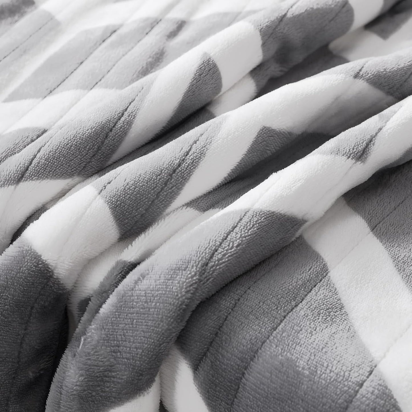 Heated Throw Blanket, 5 Heat Levels & 3 Hours Auto Off, Grey | ETL & FCC, fast warming, 50" x 60", flannel and sherpa, couch office use, machine washable, removable controller
